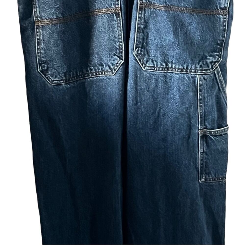 Vintage Anchor Blue Mens Denim 
Overalls Skate Y2K Baggy Size L - Picture 5 of 10